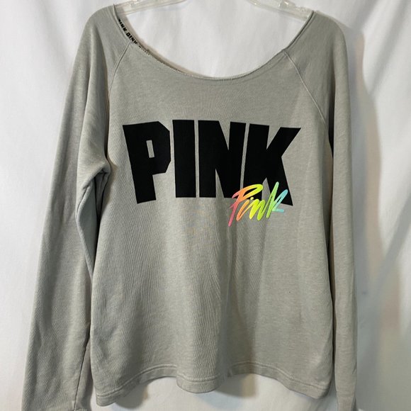 Victoria's Secret PINK Off the Shoulder Sweatshirt NWOT Women's Size Small - Picture 5 of 11